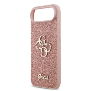 Guess PU Glitter 4G Metal Logo iPhone 17 Air Hoesje – Roze - 4