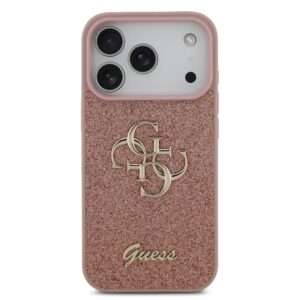 Guess PU Glitter 4G Metal Logo iPhone 17 Pro Hoesje – Roze - 2