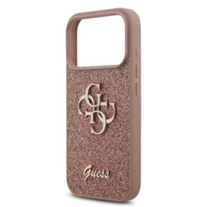 Guess PU Glitter 4G Metal Logo iPhone 17 Pro Hoesje – Roze - 4