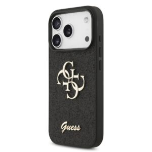 Guess PU Glitter 4G Metal Logo iPhone 17 Pro Hoesje – Zwart - 1