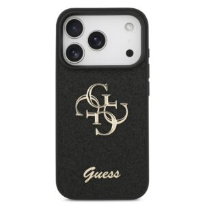 Guess PU Glitter 4G Metal Logo iPhone 17 Pro Hoesje – Zwart - 2