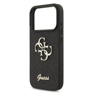 Guess PU Glitter 4G Metal Logo iPhone 17 Pro Hoesje – Zwart - 4