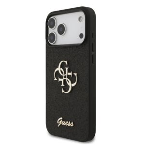 Guess PU Glitter 4G Metal Logo iPhone 17 Pro Max Hoesje – Zwart - 1