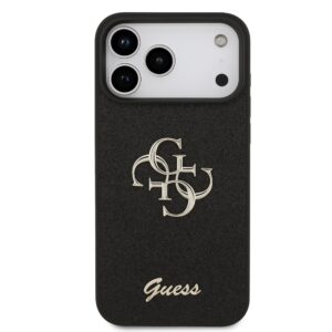 Guess PU Glitter 4G Metal Logo iPhone 17 Pro Max Hoesje – Zwart - 2