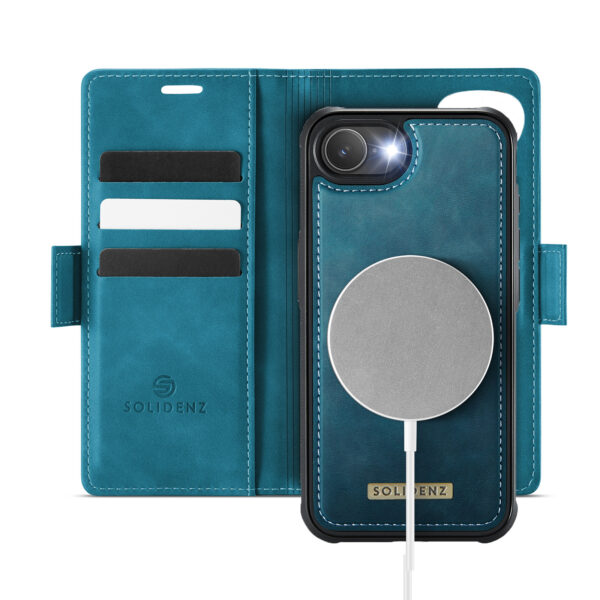 Solidenz 2-in-1 MagSafe Wallet Case voor iPhone 16e - Blauw