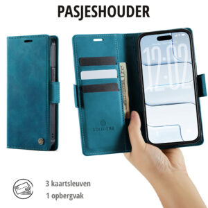 Solidenz 2-in-1 MagSafe Wallet Case voor iPhone 16e – Blauw - 7