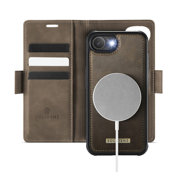 Solidenz 2-in-1 MagSafe Wallet Case voor iPhone 16e - Bruin