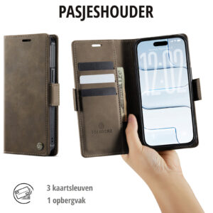 Solidenz 2-in-1 MagSafe Wallet Case voor iPhone 16e – Bruin - 7