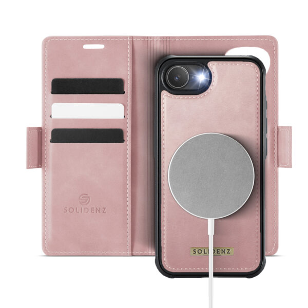 Solidenz 2-in-1 MagSafe Wallet Case voor iPhone 16e - Roze