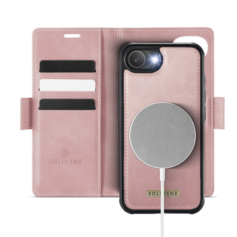 Solidenz 2-in-1 MagSafe Wallet Case voor iPhone 17e / 16e - Roze