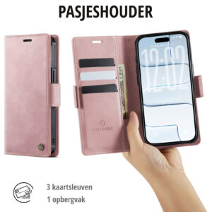 Solidenz 2-in-1 MagSafe Wallet Case voor iPhone 16e – Roze - 7