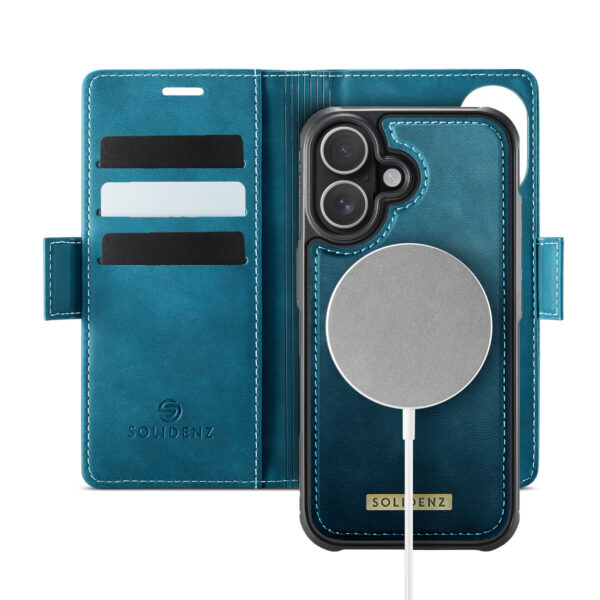 Solidenz 2-in-1 MagSafe Wallet Case voor iPhone 16 - Blauw