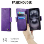 Solidenz 2-in-1 MagSafe Wallet Case voor iPhone 17 – Paars - 7