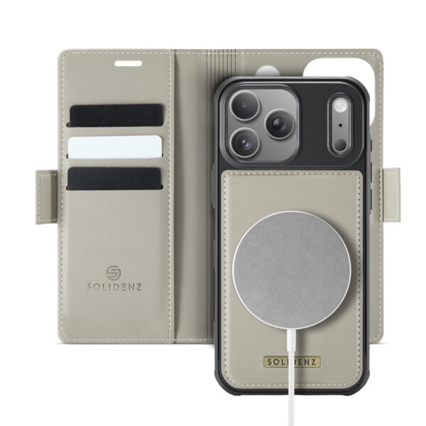 Solidenz 2-in-1 MagSafe Wallet Case voor iPhone 17 Pro - Beige