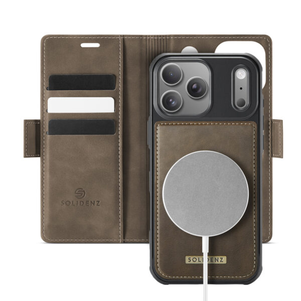 Solidenz 2-in-1 MagSafe Wallet Case voor iPhone 17 Pro - Bruin