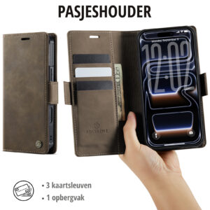 Solidenz 2-in-1 MagSafe Wallet Case voor iPhone 17 Pro Max – Bruin - 7