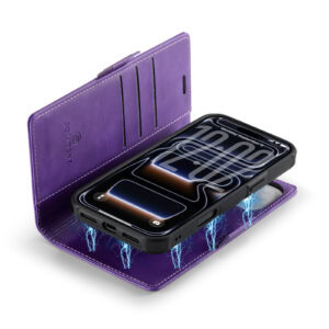Solidenz 2-in-1 MagSafe Wallet Case voor iPhone 17 Pro Max – Paars - 3