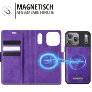 Solidenz 2-in-1 MagSafe Wallet Case voor iPhone 17 Pro Max – Paars - 6