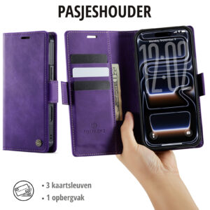 Solidenz 2-in-1 MagSafe Wallet Case voor iPhone 17 Pro Max – Paars - 7