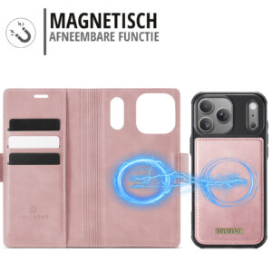 Solidenz 2-in-1 MagSafe Wallet Case voor iPhone 17 Pro Max – Roze - 6