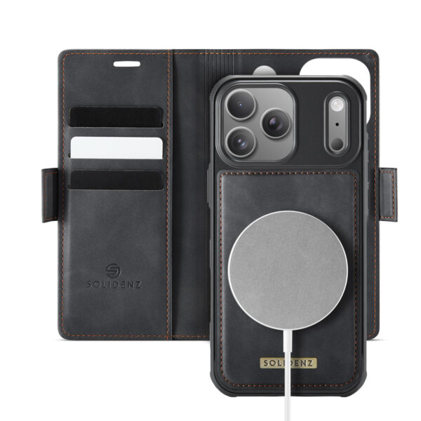 Solidenz 2-in-1 MagSafe Wallet Case voor iPhone 17 Pro - Zwart