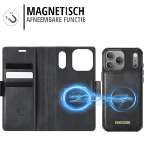 Solidenz 2-in-1 MagSafe Wallet Case voor iPhone 17 Pro – Zwart - 6