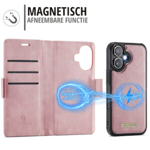 Solidenz 2-in-1 MagSafe Wallet Case voor iPhone 17 – Roze - 6