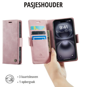 Solidenz 2-in-1 MagSafe Wallet Case voor iPhone 17 – Roze - 7