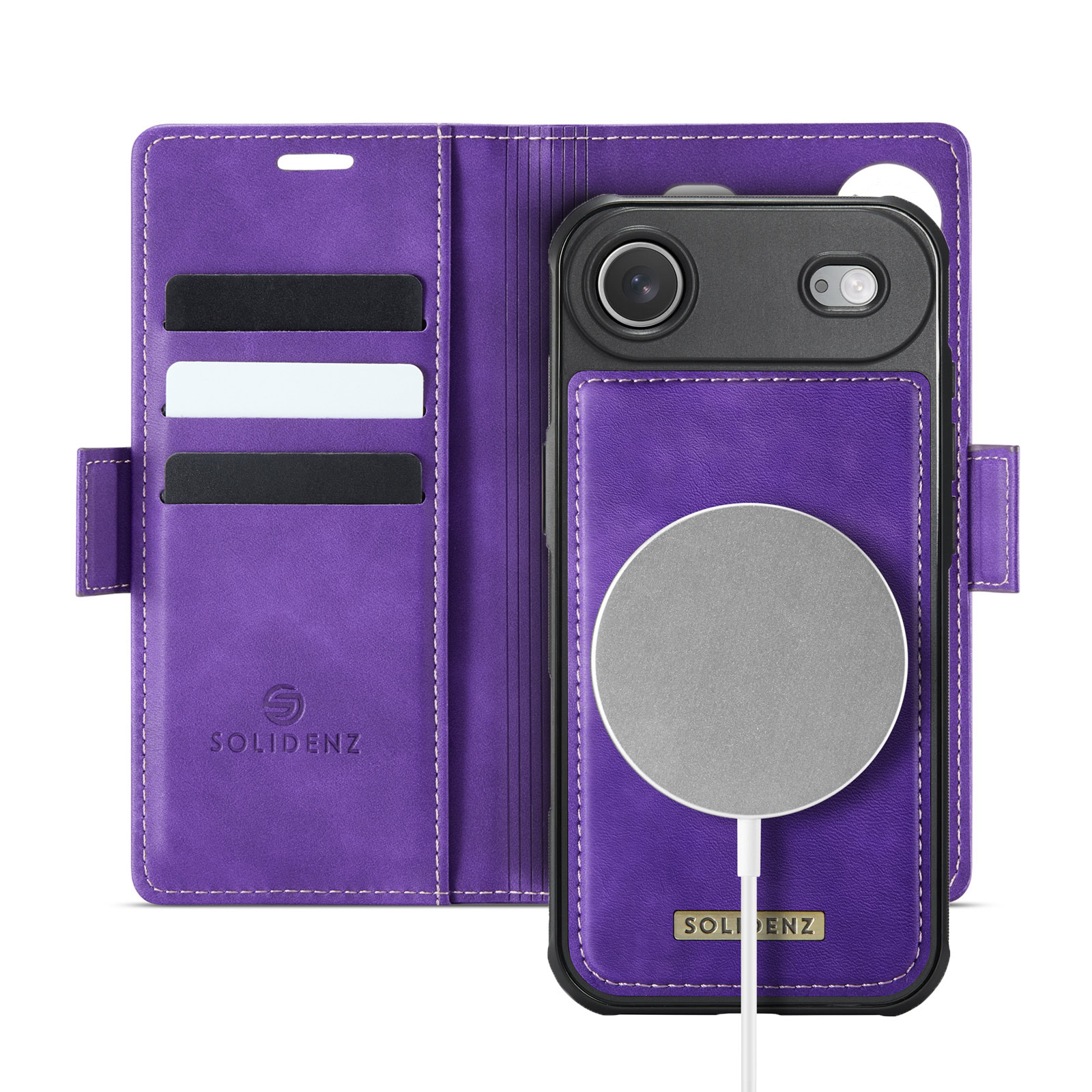 Solidenz 2-in-1 MagSafe Wallet Case voor iPhone Air – Paars 1 Solidenz 2-in-1 MagSafe Wallet Case voor iPhone Air – Paars 1