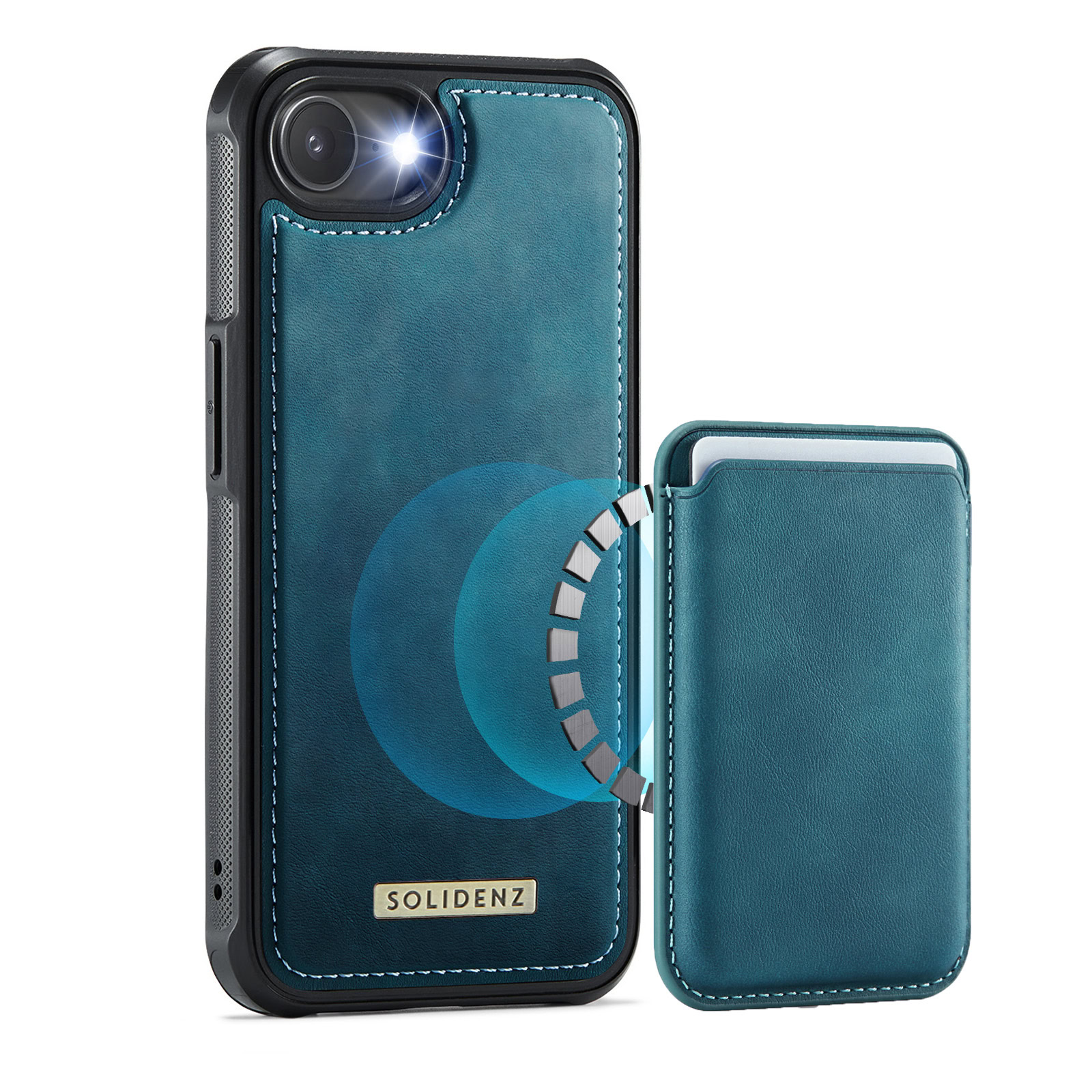 Solidenz MagSafe Wallet Backcover voor iPhone 16e – Blauw 1 Solidenz MagSafe Wallet Backcover voor iPhone 16e – Blauw 1