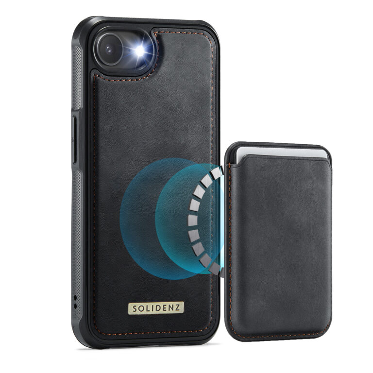 Solidenz MagSafe Wallet Backcover voor iPhone 17e / 16e - Zwart