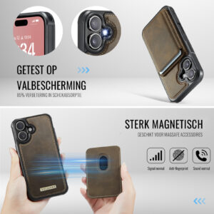 Solidenz MagSafe Wallet Backcover voor iPhone 17 – Bruin - 4