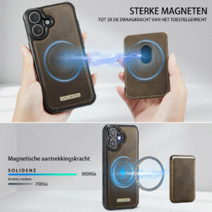 Solidenz MagSafe Wallet Backcover voor iPhone 17 – Bruin - 5