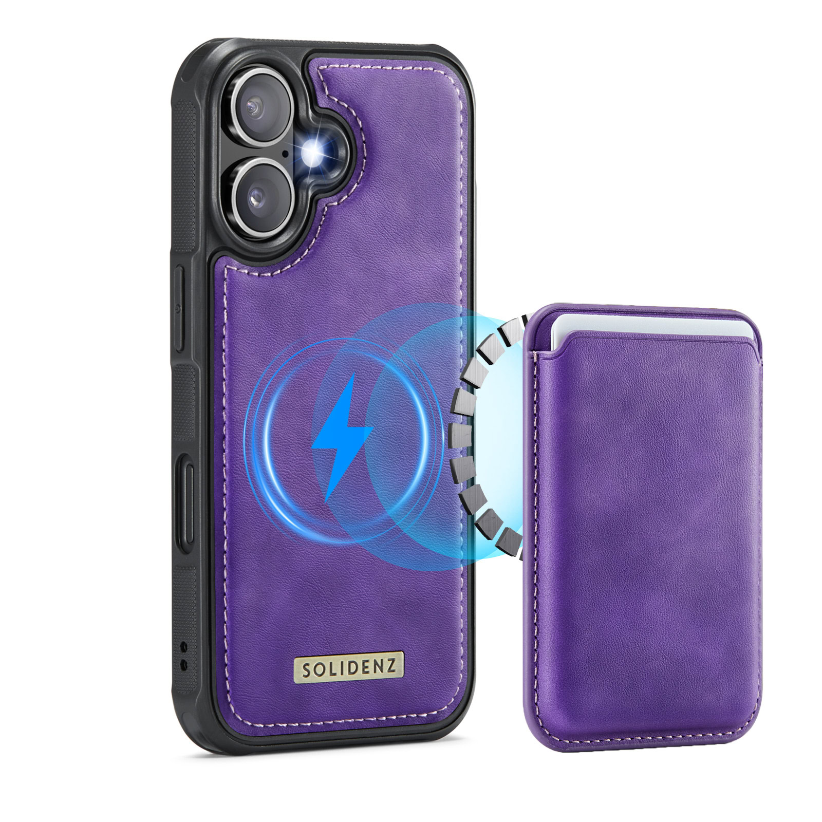 Solidenz MagSafe Wallet Backcover voor iPhone 17 – Paars 1 Solidenz MagSafe Wallet Backcover voor iPhone 17 – Paars 1