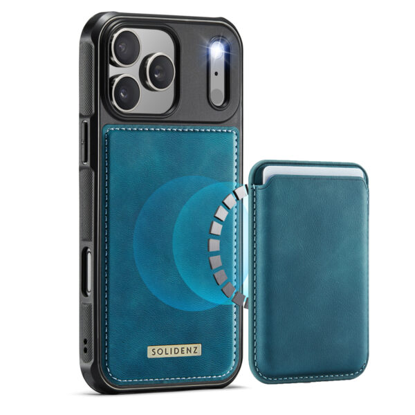 Solidenz MagSafe Wallet Backcover voor iPhone 17 Pro - Blauw