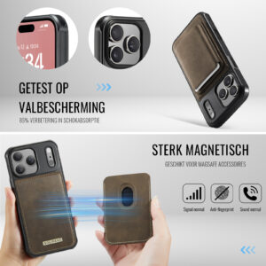 Solidenz MagSafe Wallet Backcover voor iPhone 17 Pro – Bruin - 4