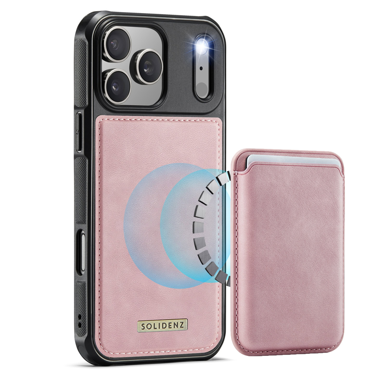 Solidenz MagSafe Wallet Backcover voor iPhone 17 Pro – Roze 1 Solidenz MagSafe Wallet Backcover voor iPhone 17 Pro – Roze 1