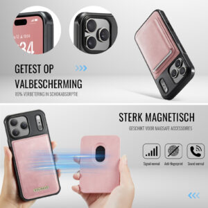 Solidenz MagSafe Wallet Backcover voor iPhone 17 Pro Max – Roze - 4