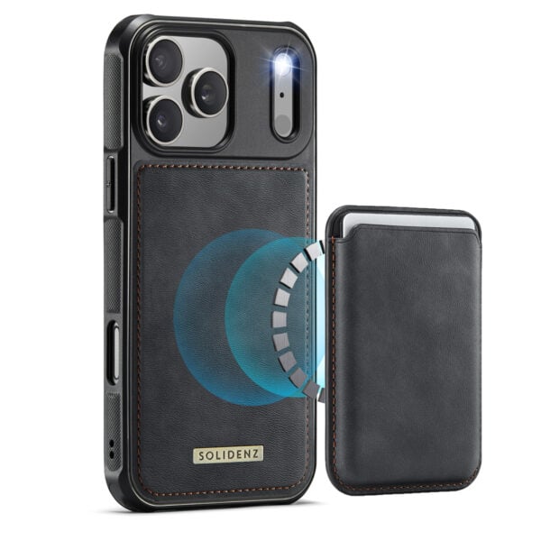 Solidenz MagSafe Wallet Backcover voor iPhone 17 Pro Max - Zwart