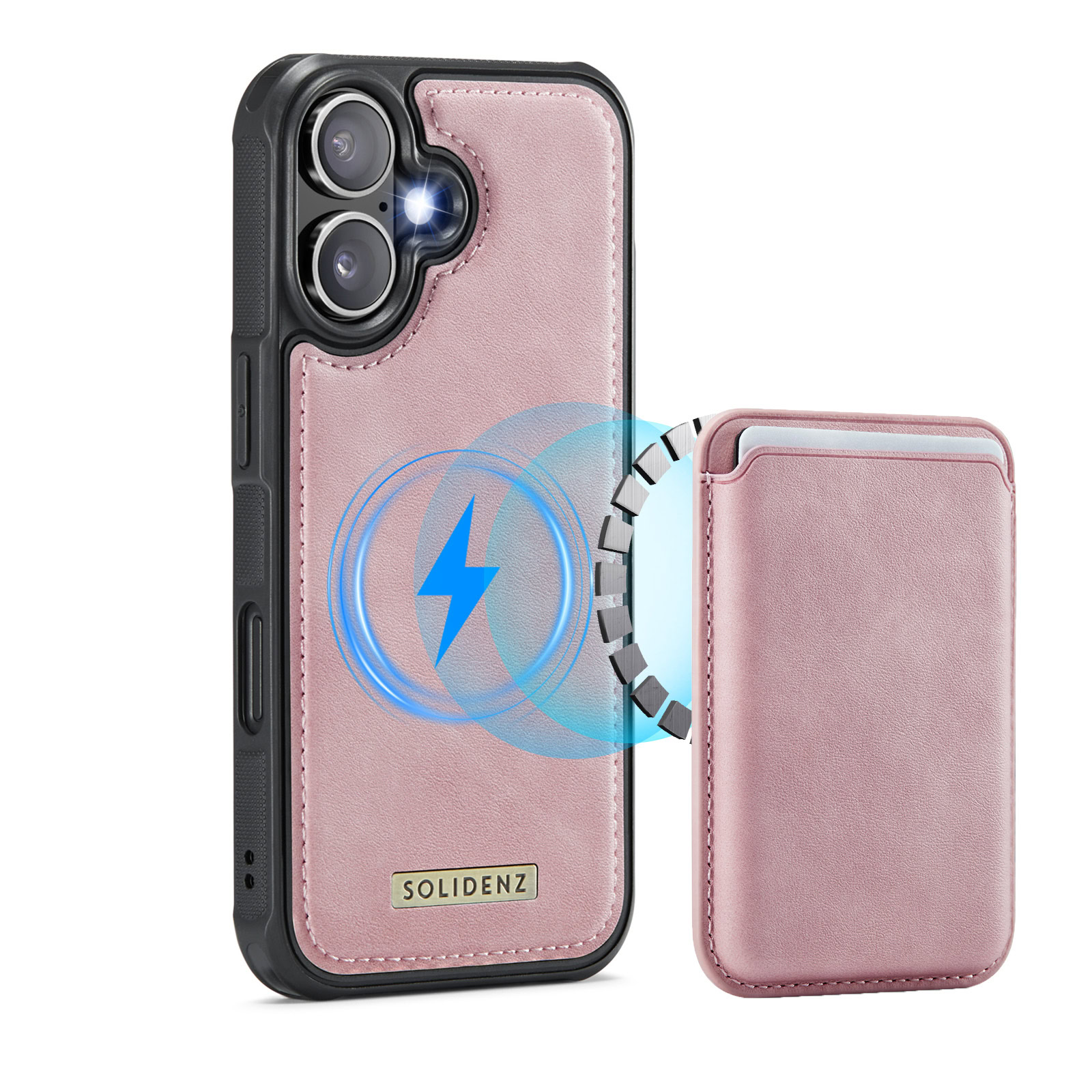 Solidenz MagSafe Wallet Backcover voor iPhone 17 – Roze 1 Solidenz MagSafe Wallet Backcover voor iPhone 17 – Roze 1