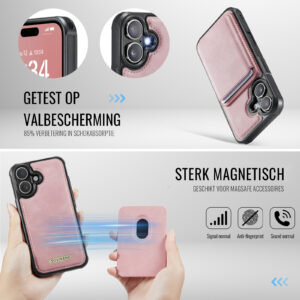 Solidenz MagSafe Wallet Backcover voor iPhone 17 – Roze - 4
