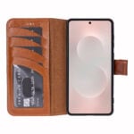 Solidenz Moda Book Samsung Galaxy S25 Edge echt leren hoesje – Bruin - 2