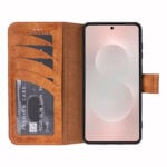 Solidenz Moda Book Samsung Galaxy S25 Edge echt leren hoesje – Lichtbruin - 2