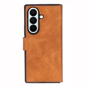 Solidenz Moda Book Samsung Galaxy Z Fold 7 echt leren hoesje – Lichtbruin - 1