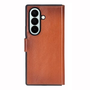 Solidenz Moda Book Samsung Galaxy Z Fold 7 echt leren hoesje – Bruin - 1