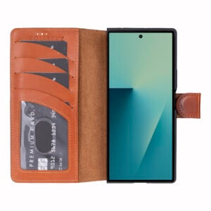 Solidenz Moda Book Samsung Galaxy Z Fold 7 echt leren hoesje – Bruin - 2