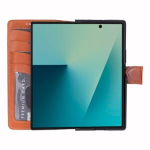 Solidenz Moda Book Samsung Galaxy Z Fold 7 echt leren hoesje – Bruin - 3