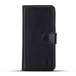 Solidenz Moda Book iPhone Air echt leren hoesje - Zwart