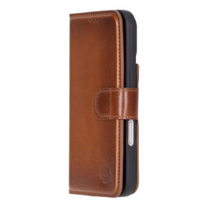 Solidenz Moda Book iPhone 17 Air echt leren hoesje – Bruin - 3