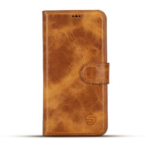 Solidenz Moda Book iPhone 17 Pro echt leren hoesje – Lichtbruin Main Image